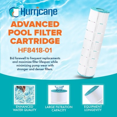  Hurricane 4 Pack HF8418-01 Advanced Pool Filter Cartridge Replacement For PJANCS200, Unicel C-8418, Filbur FC-0823, Jandy Industries CS 200