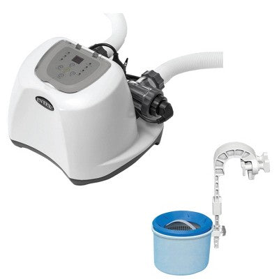  Intex 120V Krystal Clear Saltwater Pool System + Wall Mount Surface Skimmer