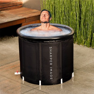  Sharper Image Portable Ice Bath 31.5"x29.5" Oval Plunge Pool: PVC Frame & Liner
