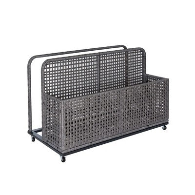  Poolside Rattan Storage Box With Rolling Wheels | 43.3" L X 22.5" W X 28.7" H | Versatile For Poolsides
