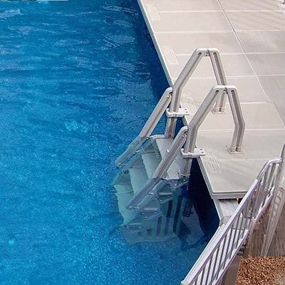  Vinyl Works Adjustable 24 Inch In-Pool Step Ladder For Above Ground Pools