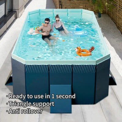  ORRD 1.8m PVC Folding Pool For Outdoor, Non-Inflatable Summer Bathing & Cooling Pool For Patio, Garden, Beach, 900L Capacity