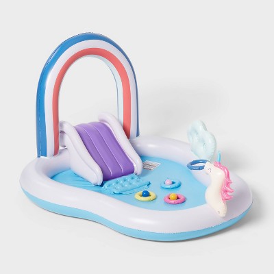  70'' X 92'' X 50'' Play Center Update 34 Gal Novelty Kiddie Pool Rainbow - Sun Squad™: Inflatable, Water Sprays