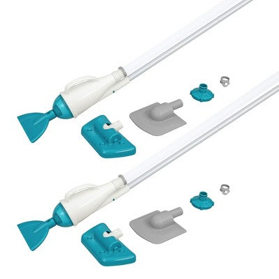  Bestway Flowclear AquaCrawl 88" Pool Vacuum For 15' Above Ground Pools With Removable Debris Bag, Suction Nozzle, Skimmer Head, And Adapters, 2 Pack