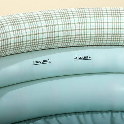  132 Gallon Layered Plaid Inflatable Kiddie Pool Green/Blue - Hearth & Hand™ With Magnolia