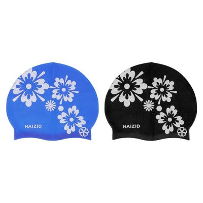 Unique Bargains Durable Silicone Waterproof Swim Cap 2 Pcs