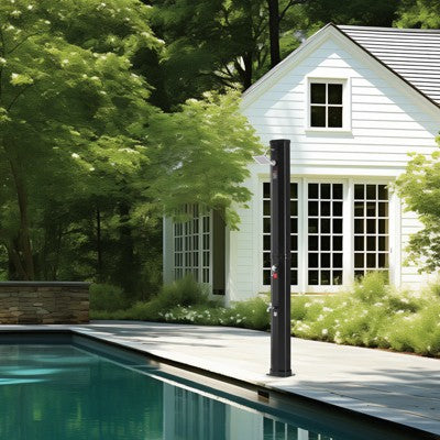  VEVOR Outdoor Solar Heated Shower, 9.25 Gallon Poolside Shower Kit With Shower Head And Foot Shower Tap, Double Buckle Fast Assembly W/ Pre-Drilled