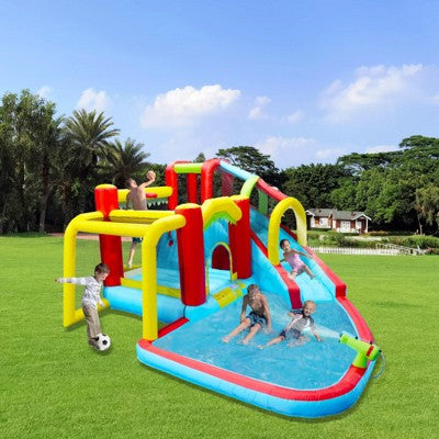  NAYSAYE Above Ground Pool Inflatable Water Park Slide Bounce House Multi Activity For Outdoor Use, Multicolor, 15.5"*15.30"*29.50"