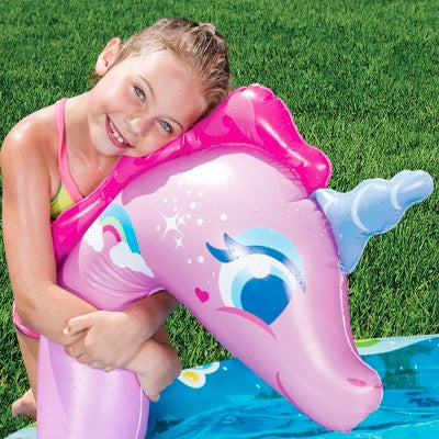  Banzai Spray 'N Splash 78 X 60 X 32" Unicorn Inflatable Pool