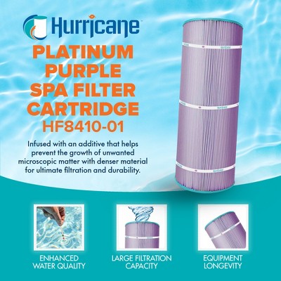  Hurricane 2 Pack HF8410-01P Platinum Purple Spa Cartridge Replacement For PJANCS200, Unicel C-8418, Filbur FC-0823, Jandy Industries CS 200