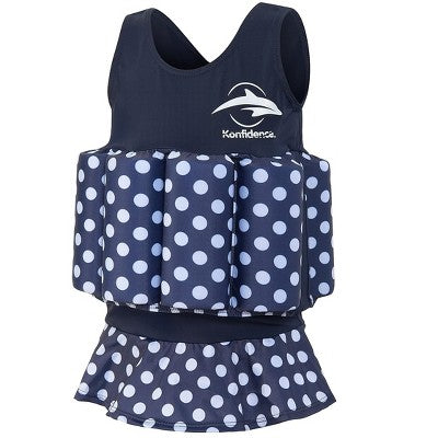  Konfidence Learn To Swim Floatsuit In Navy Polka Dot