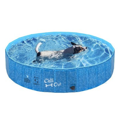 All For Paws Allforpaws Foldable Dog Pool, Dog Swimming Pool For Outdoor Summer , Blue