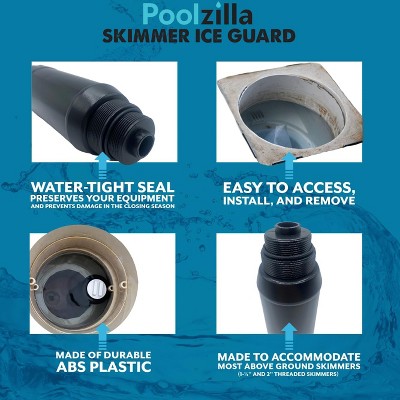  Poolzilla Skimmer Winterizing Plug, 9’’ Ice Guard For 1-½’’ And 2’’ Threaded Skimmers