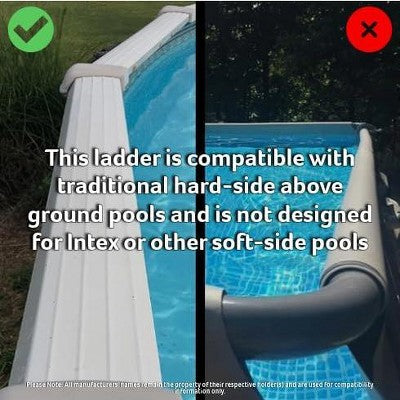  Poolzilla Above Ground A-Frame Flip Up Pool Ladder W/Non Skid Platform - For 48’’ To 54’’ In. Above Ground Pools