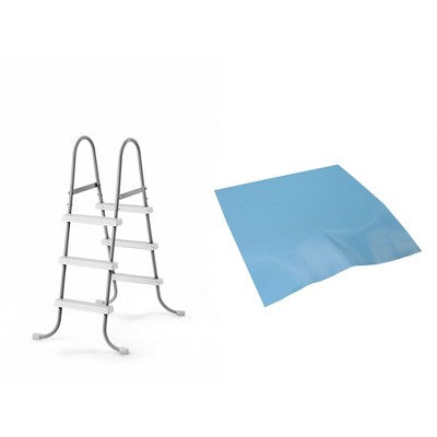  Intex Above Ground Steel Frame Swimming Pool Ladder + Pool Ladder Step Pad