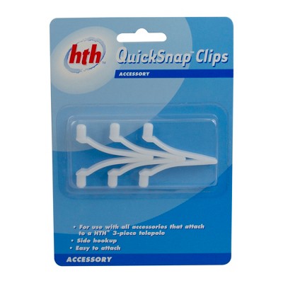  Pool Central Quick Snap Butterfly Clips For Swimming Pool Pole Attachments 3pc 2" - White