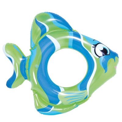  Pool Central 31" Green Inflatable Fish Children's Swim Ring Tube Float