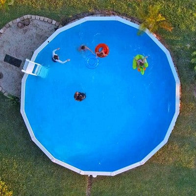  Swimline LI244820 24' Solid Blue Round Above Ground Swimming Pool Overlap Liner