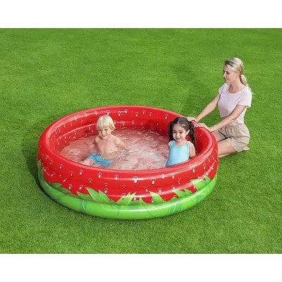  Bestway H2OGO! Sweet Strawberry Pool - 66" X H15 - Inflatable 3-Ring Play Pool, Kids,103 Gallon, Ages 2+