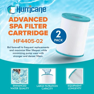  Hurricane 2 Pack HF4405-02 Advanced Spa Filter Cartridge For PRB25SF, Unicel C-4405, Filbur FC-2387, CMP 25392-000-100, Rainbow Dynamic Series IV