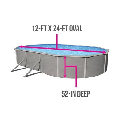  Blue Wave Oval 144"x288" Belize Steel Wall Pool Package