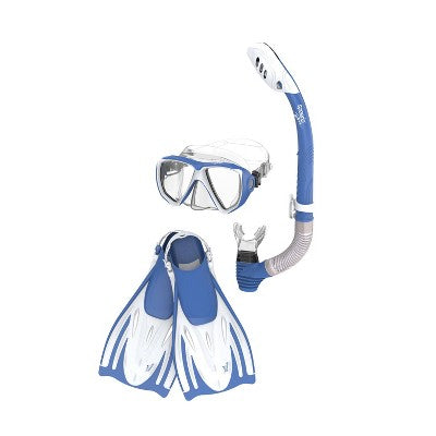  Speedo Adult Mask Snorkel And Fin Set - Blue/White