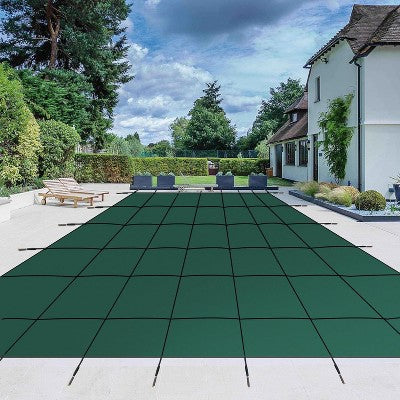  Pool Safety Cover Fits 18x36ft Inground Pool – Ultra-Dense Green Mesh With Anchors & Tools, Winter Safety Net Cover 20x38ft