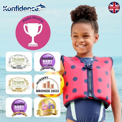 Konfidence Learn To Swim Buoyancy Jacket In Pink Hisbiscus