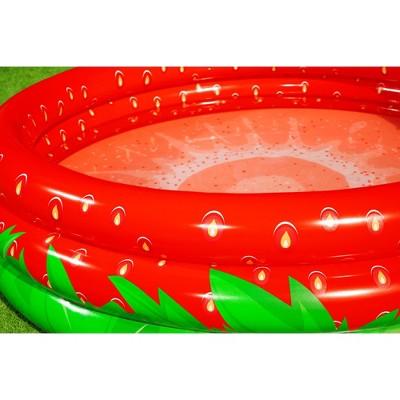  Bestway H2OGO! Sweet Strawberry Pool - 66" X H15 - Inflatable 3-Ring Play Pool, Kids,103 Gallon, Ages 2+