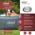  Bestway Coleman Hawaii AirJet Inflatable Hot Tub With EnergySense Cover + Bestway SaluSpa Underwater Non Slip Pool And Spa Seat With Adjustable Legs