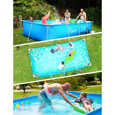  Evajoy EJ-HF047 Rectangular Metal Framed Swimming Pool Set 13ft X 7ft X 32in