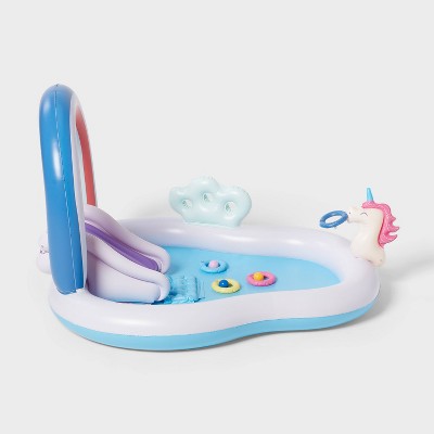  70'' X 92'' X 50'' Play Center Update 34 Gal Novelty Kiddie Pool Rainbow - Sun Squad™: Inflatable, Water Sprays