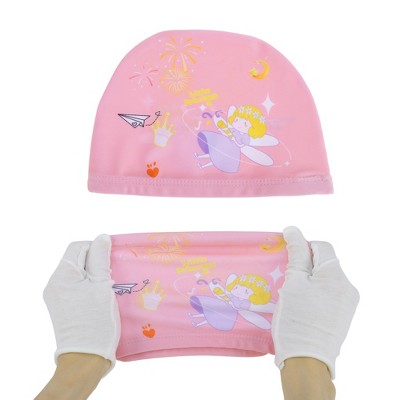  Unique Bargains Kid's Polyester Cartoon Figure Swim Cap Pink 1 Pc