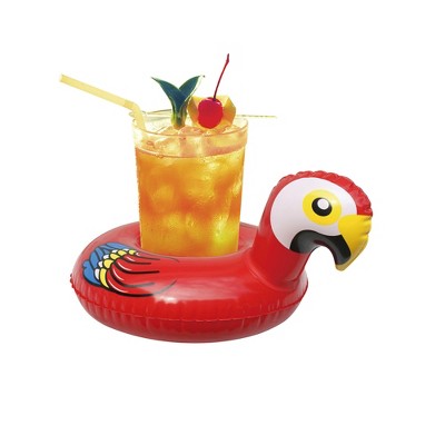  Northlight Inflatable Floating Parrot Swimming Pool Drink Holder - 10"