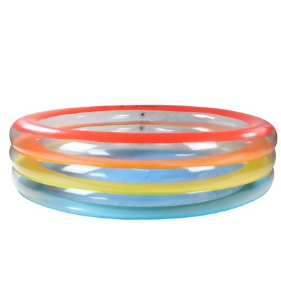  Pool Central 73.5" Vibrantly Colored Inflatable Swimming Pool With Translucent Walls