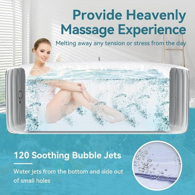  DoCred Inflatable Hot Tub With Air Jets, Heater Pump & Insulated Cover – Available In 2–4 Or 4–6 Person Sizes, Round Or Square Design