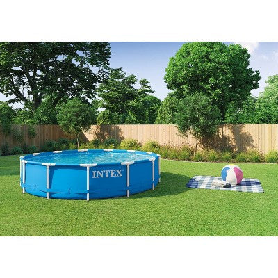  Intex 13' X 33" Metal Frame Above Ground Pool With Filter Pump: Steel Frame, Vinyl Liner, For Ages 6+