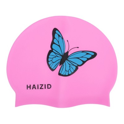  Unique Bargains Silicone Butterfly Pattern Swim Cap 1 Pc