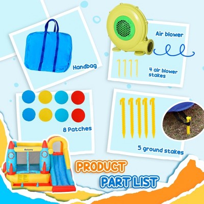  NAYSAYE Above Ground Pool Inflatable Water Slide Bounce House Multi Activity For Kids Outdoor Use, Multicolor, 130.00"*104.30"*72.80"
