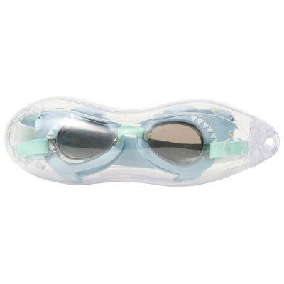  Sunnylife Mini Swim Goggles - Salty The Shark Aqua, 3D Shark Design, Kids 3+