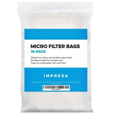  Impresa Micro Filter Bags - 10 Pack - Pool Vacuum Cleaner Bags - Fits Water Tech Pool Blaster Pool Vacuum Cleaners