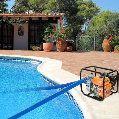  VEVOR Pool Drain Hose, 2 Inch By 50 Ft, Durable PVC Material, Includes Aluminum Camlock C & E Connectors And Clamps, Blue