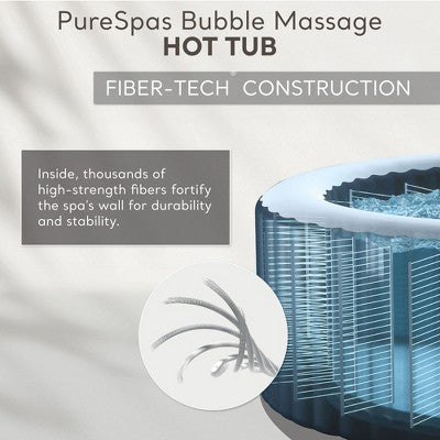  INTEX PureSpa 6 Person Bubble Massage Inflatable Hot Tub Spa Bundled With Battery Powered Multicolor LED Light, And Adjustable Headrest (2 Pack)