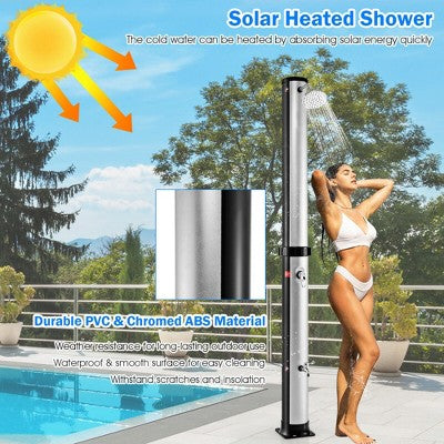  Tangkula 7.2 Ft 10 Gallon 2-Section Outdoor Solar-Heated Shower W/ Free-Rotating Shower Head