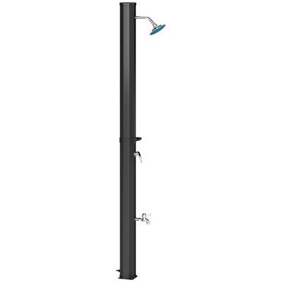  Outsunny 7.1FT Slolar Heated Outdoor Shower, 9.2 Gallon Outdoor Solar Shower With Side Tray For Backyard, Poolside, Beach, Spa