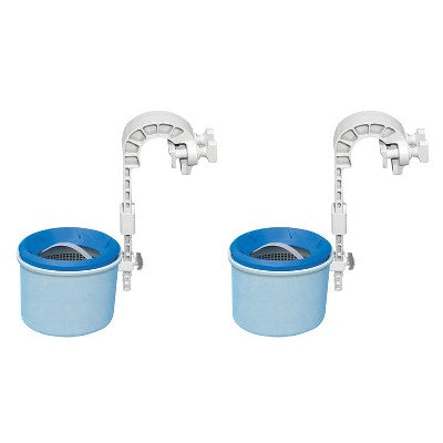  Intex Deluxe Wall Mounted Pool Surface Automatic Skimmer With Removable Strainer Basket For 800+ GPH Pumps, Above-Ground Pool Accessory, 2 Pack