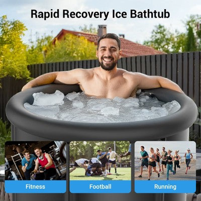  Mojgar Ice Bath Tub For Cold Plunge 100Gal Ice Pod With Lid & Cover