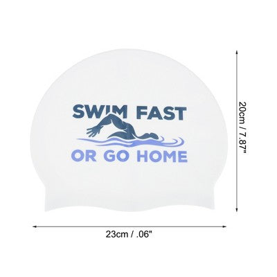  Unique Bargains Silicone Muscle Arm Pattern Waterproof Swim Cap White Black Blue 1 Pc