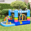  NAYSAYE Above Ground Pool Inflatable Bounce Pool Fun Play Design For Kids Outdoor Backyard Use, Multicolor, 110.30"*67.00"*61.00"