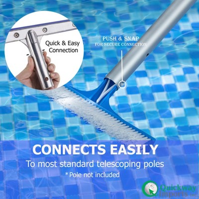  Quickway Imports 10-inch Poly Bristle Brush Head Designed To Clean Walls Floors Steps & Corners For Effective Pool Cleaning And Maintenance